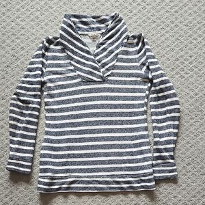 Banana Republic Blue and White Cowl Neck Sweater